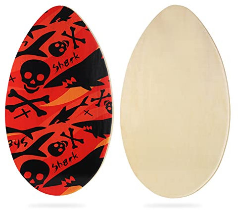HQO LOVL Skimboard 35 inch Skim Board for Kids Adults Wooden Skim Boards with High Gloss Coat for Beach Skimboards for Beginners to Intermediate (Black Shark)