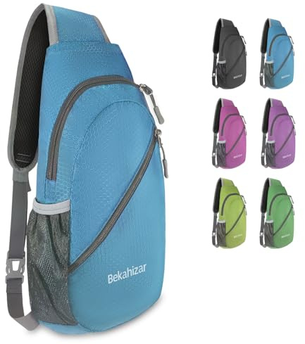 Bekahizar Sling Bag Backpack Cross Body Bag Chest Shoulder Rucksack Lightweight Multipurpose Day Packs for Men And Women Walking Cycling Hiking Camping Outdoor Sports (Blue)