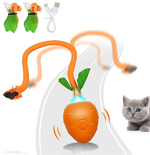 HAPPY HACHI Katzenspielzeug Selbstbeschäftigung, Interaktives Katzenspielzeug Ball mit USB Aufladbar, 3 Arbeitsmodi, Katzen Spielzeug mit Unregelmäßiger Bewegung