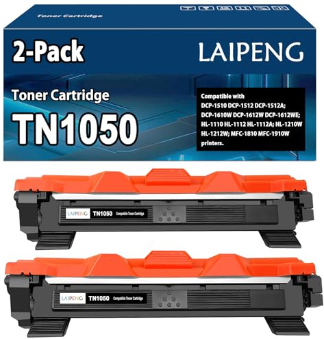LAIPENG TN-1050 TN1050 Toner Schwarz Kompatible für Brother DCP-1510 DCP-1512 DCP-1512A DCP-1610W DCP-1612W DCP-1612WE HL-1110 HL-1112 HL-1112A HL-1210W HL-1212W MFC-1810 MFC-1910W Drucker (2BK)