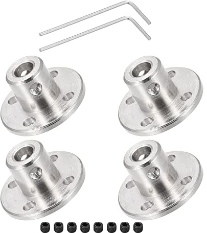 DMiotech 4 Paquet 5mm Bride Accouplement Connecteur Rigide Guide Arbre Support Coupleur Arbre Accouplement avec M1.5 Hex Clé et Vis pour Bricolage RC Modèle Moteurs