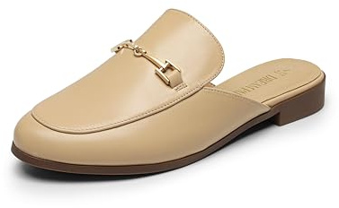 DREAM PAIRS Sandali da donna, senza lacci, comodi, Nude-PU, 37.5 EU