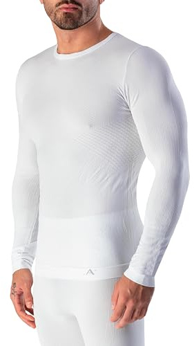 Risalti T Shirt Homme Thermique Manches Lounges Energy - sous Vetement Homme Thermique élastiques, Haut Thermique Homme Respirants, Tshirt Homme sans Couture - Made in Italy