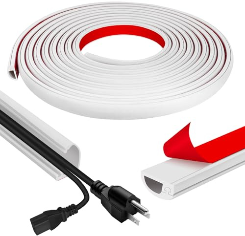Canaleta para Cables, Canal de Cable Flexible con Cinta Autoadhesiva per Riordinare e Coprire i Cavi su Pareti e Pavimenti