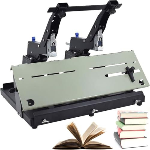Grapadora De Doble Cabezal, Máquina Grapadora Manual De Doble Propósito Con Costura Plana, Profundidad De Encuadernación De 100 Mm, Grosor De Encuadernación De 60 Hojas, Para Oficina, Escuela, Negocio
