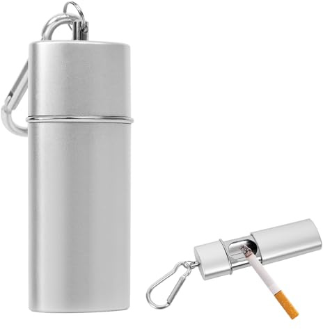 Cenicero de bolsillo para viajes, mini cenicero portátil para viajes, a prueba de olores, con tapa, cenicero para llevar, resistente a los olores (plata)