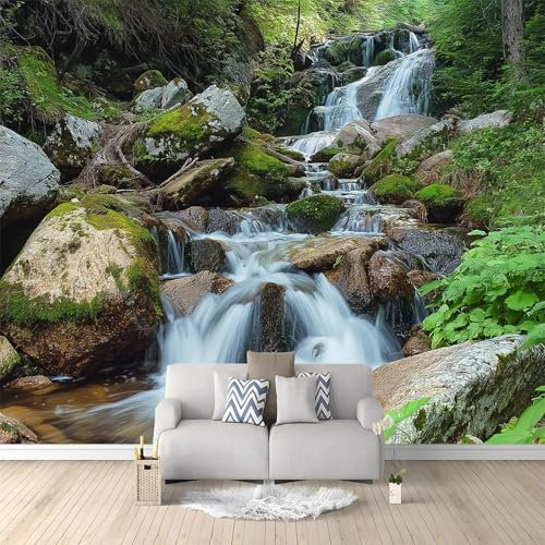 Paesaggi Naturali Montagne Dei Carpazi Cascate Carta Da Parati 3d Fotomurale 250 x 175 cm Verde Murali Per Soggiorno Divano Tv Hotel A Tema Corridoio Di Lusso Sfondo Dipinto Murale