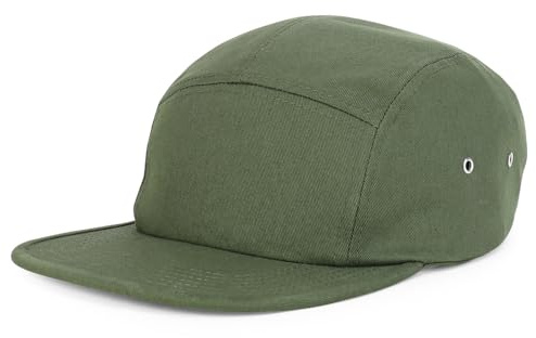 Trendy Apparel Shop XXL Oversized 5 Panel Cotton Bicycle Rider Cap - Olive - 2XL