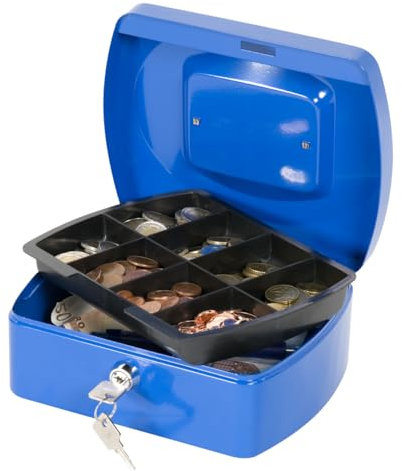Q-Connect KF02623 Caisse à espèces Bleu 20,3 cm