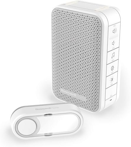 Honeywell Home DC313S Serie 3, Campanello Portatile senza Fili con LED e Pulsante, Bianco