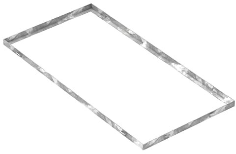 Fenau - Gitterrost-Zarge 400 x 800 x 23 mm für Rosthöhe von 20 mm, verzinkt – mit Aussparung für Maueranker - Passend für Baunorm-Rost: Fenau 390 x 790 x 20 mm