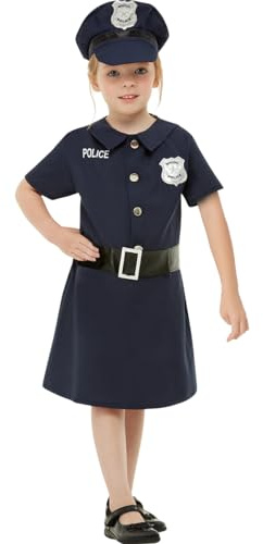 Funidelia Disfraz de policía para niña Talla 10-12 años Guardia, Agente, FBI, Profesiones - Azul