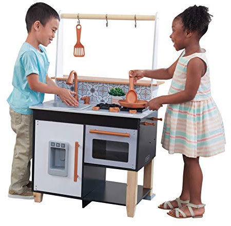 KidKraft Artisan Kinderküche aus Holz mit Zubehör, Spielküche mit Eiswürfelspender, Spielzeug für Kinder ab 3 Jahre, 53441