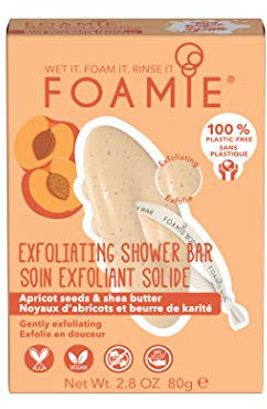 Foamie Bagnoschiuma solido – Con burro di karité & semi di albicocca – Idratazione intensa & pelle vellutata – Effetto massaggiante – 100% vegano & senza plastica, 80 g