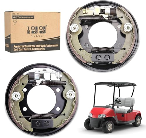 10L0L Golf Cart Brake Assembly for Yamaha G14-G22 & EZGO TXT PDS Medalist, Rear Brake Cluster Driver+Passenger Side High Friction Brake Shoes,OEM 70998-G01 70998-G02 JN6-F7290-03-00 JN6-F7280-03-00