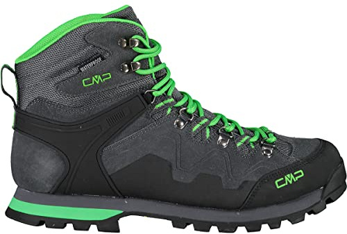 CMP ATHUNIS MID TREKKING SHOES WP, Scarpe da Trekking Uomo, Grey-Verde Fluo, 41 EU