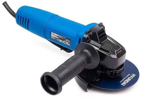 Hyundai 900w Electric Angle Grinder, 125mm 115mm / 5” Disc Diameter, Includes 7 Cutting and Grinding Discs, 3 Year Warranty