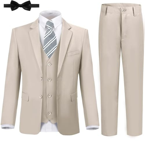 Boys Formal Suits Champagne Kids Tuxedo Suits with Shirt Bow Tie Size 4T