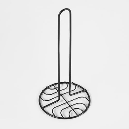 OHS Kitchen Roll Holder Wire, Free Standing Kitchen Roll Dispenser Accessories for Kitchen Countertop Home Dining Table Easy to Use Organisation, Black
