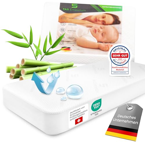 TAS Emporium Matratzenschoner 180x200 – wasserdicht & atmungsaktiv – aus Bambus-Viskose – Oeko-TEX® & Dermatest® geprüft – Allergiker geeignet – Milbenschutz – Waterproof Mattress Protector