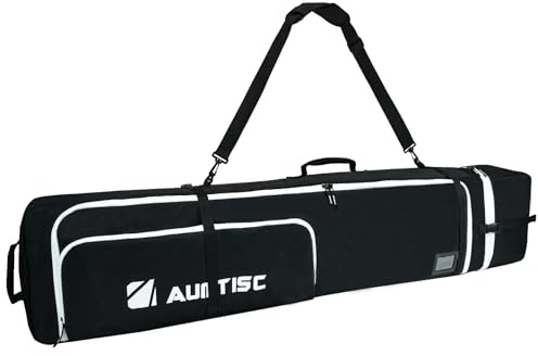 AUMTISC Housse de Snowboard, Sac de Voyage pour Snowboard, Sac de Rangement pour Skis, Bottes et équipement, Longueur réglable de 156 cm à 181 cm