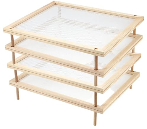 Besreey Pasta-torkare med nät, pastatorkare av trä, pastatork, pastatork, för att göra hemdörrställ, stapelbar pastatork, torkplatta för pasta, svampar, 39 x 24 cm