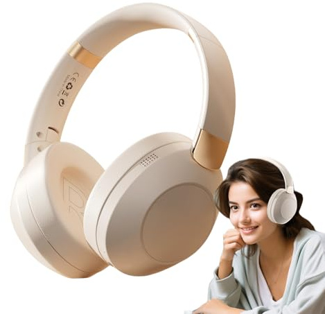 Cuffie sovrauricolari senza fili, ad alta fedeltà, cuffie stereo sovrauricolari con cancellazione del rumore, pieghevoli, per viaggi