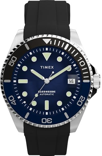 Timex Men's Harborside Coast 40mm Watch - Black Strap Blue Dial Silver-Tone Case