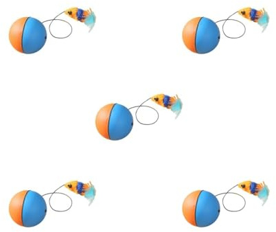 5 set med interaktiva kattleksaker boll teaser leksaker boll kattleksaker för kattunge jagar blå och orange
