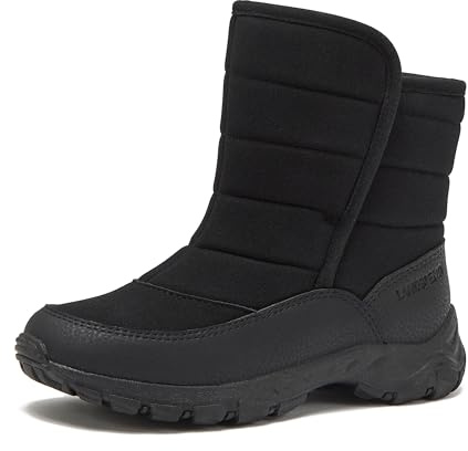 Lands' End Expedition Warmest Waterproof No Tie Kids Snow Boots for Boys and Girls - Insulated Winter Fleece Lined Snow Boots Size 11 to 7 Little and Big Kid Shoes - Black, 13 Little Kid