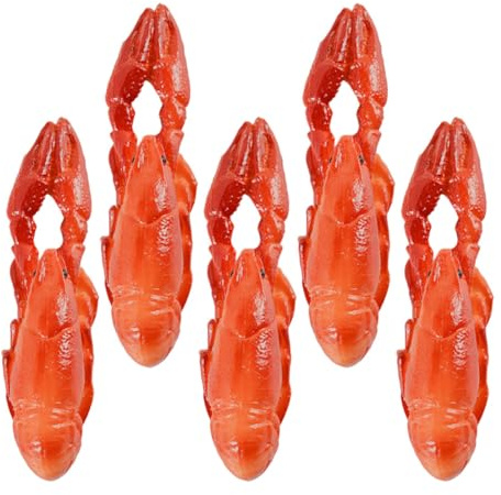 UKCOCO 5 Pezzi Aragosta Artificiale in Pvc Realistica Decorativa per Fotografia e Giochi di Finzione, Riproduzione Simulata Sicura e Dettagliata per Balcone, Cortile e Giardino