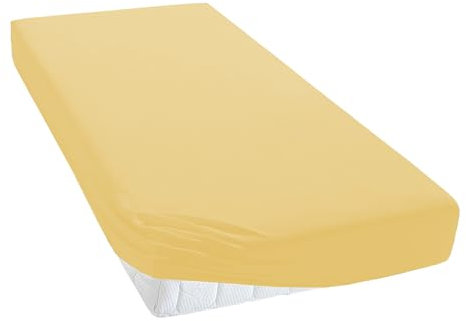 TM MAXX Jersey Spannbettlaken für Baby und Kinder mit Öko-Tex Standard (Gelb 004, 70x140) Matratzenhöhe bis 15cm Spannbetttuch aus 100% Baumwolle