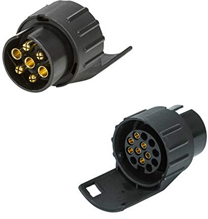 Nautika Adapter für Anhängersteckdose 7 auf 13 polig Anhängerdose Kabel Dose Stecker Verbindung Anhängerkupplung Anhänger Trailer