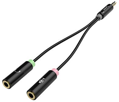SABRENT Klinke Y Splitter Kopfhörer und Mikrofon auf Aux Stecker Adapter 3.5mm (CB-AUHM)