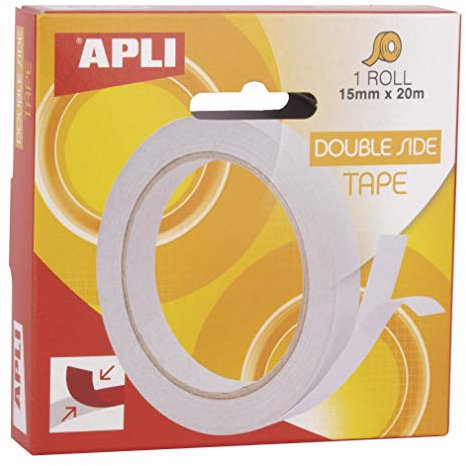 APLI 17723 - Cinta adhesiva doble cara 15 mm x 20 m