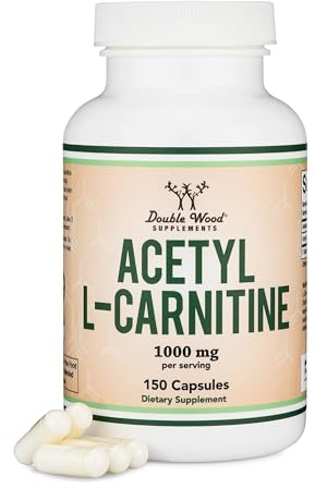 Acetyl L-Carnitine 1,000mg Per Serving, 150 Capsules (ALCAR for Brain Function Support, Memory, Attention, and Stamina) Acetyl L Carnitine that is Third Party Tested by Double Wood