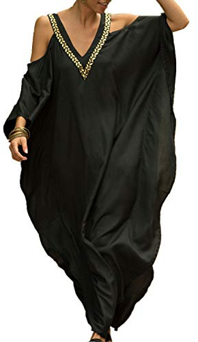 YOUKD Kaftan Lungo Estivo da Donna Abito Lungo Costume da Bagno della Boemia Accappatoi da Spiaggia