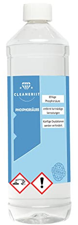 Cleanerist Acido fosforico 85% I H3PO4 – E338 I Convertitore di ruggine, dissolvente per urina, 1 litro