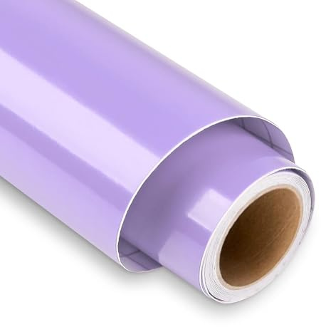 Light Purple Permanent Vinyl for Cricut - 12 x 5FT Light Purple Cricut Vinyl Roll, Outdoor Self Adhesive Vinyl Roll for Decor Sticker, Party Decoration