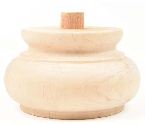 Holzando Holzfüße für Möbel aus Erle ø130 - naturbelassenes Holz - ideal für Restauration & Reparatur - Möbelfüße Holz in Verschiedene Größen & Materialien erhältlich