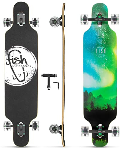 Long Board Skateboard for Adults Teenagers Kids Ages 6-12 Adults Men Women Complete Skateboard Cruiser for Cruising Carving Free-Style and Downhill 41 Includes High-Speed Bearings & T-Tool