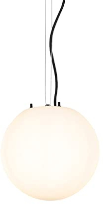 Qazqa - Moderne Außen-Hängeleuchte weiß 25 cm IP44 - Nura I Außenbeleuchtung - Kunststoff Kugel I Kugelförmig - LED geeignet E27