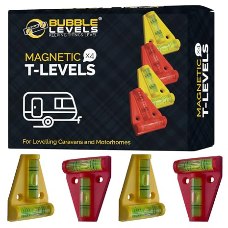 BUBBLE LEVELS | 4 livelle magnetiche a T | Mini livella | Livella a bolla d'aria | Dispositivi di livellamento per camper | Mini livella per camper | Mini livella per livellamento camper