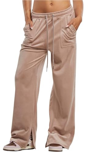 Urban Classics - Velvet Damer Joggingbyxor - XL - Rosa