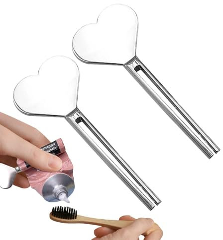 Yulokdwi Presse Tube Dentifrice, 2 Pièces pour Presse-Tube De Dentifrice, Clé pour Rouleau De Tube, Clé pour Presse-Tube en Acier Inoxydable, Presse-Tube De Dentifrice, Presse-Dentifrice Manuel