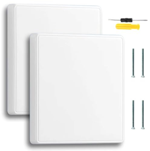 Acmerota Single Blanking Plate Cover Square Shape Blank Socket Single Blanking Plate Wall Hole Cover for Electrical Sockets Back Box White Finish Exposed outlets (White)