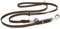 CopcoPet Hundeleine aus Fettleder 2,40m x 8mm Braun – 3-Fach verstellbar, geflochten – Mit Chrombeschlägen – Grifffest, robust – Umhängeleine für kleine Hunde, ideal für Spaziergang, Training