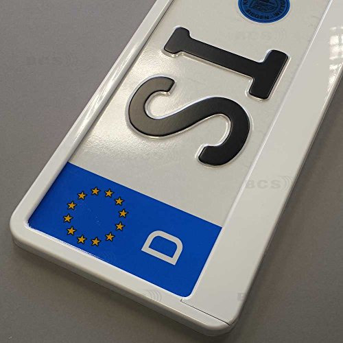 UTAL INTENSE Kennzeichenhalter 74/483/EWG weiß hochglanz (2 Stück)