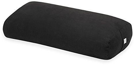 Gaiam Yoga Bolster - Langes, rechteckiges Meditationskissen - Stützkissen für erholsames Yoga und Sitzen auf dem Boden - Integrierter Tragegriff - Maschinenwaschbarer Bezug - Schwarz