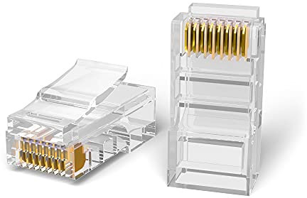 Mr. Tronic Conectores Rj45 Cat 6 | 100 Rj45 Conectores UTP Para Cable De Red, Cable Internet, Lan, PC, Router | Ethernet 8P8C (100 Unidades, Cat 6, UTP)